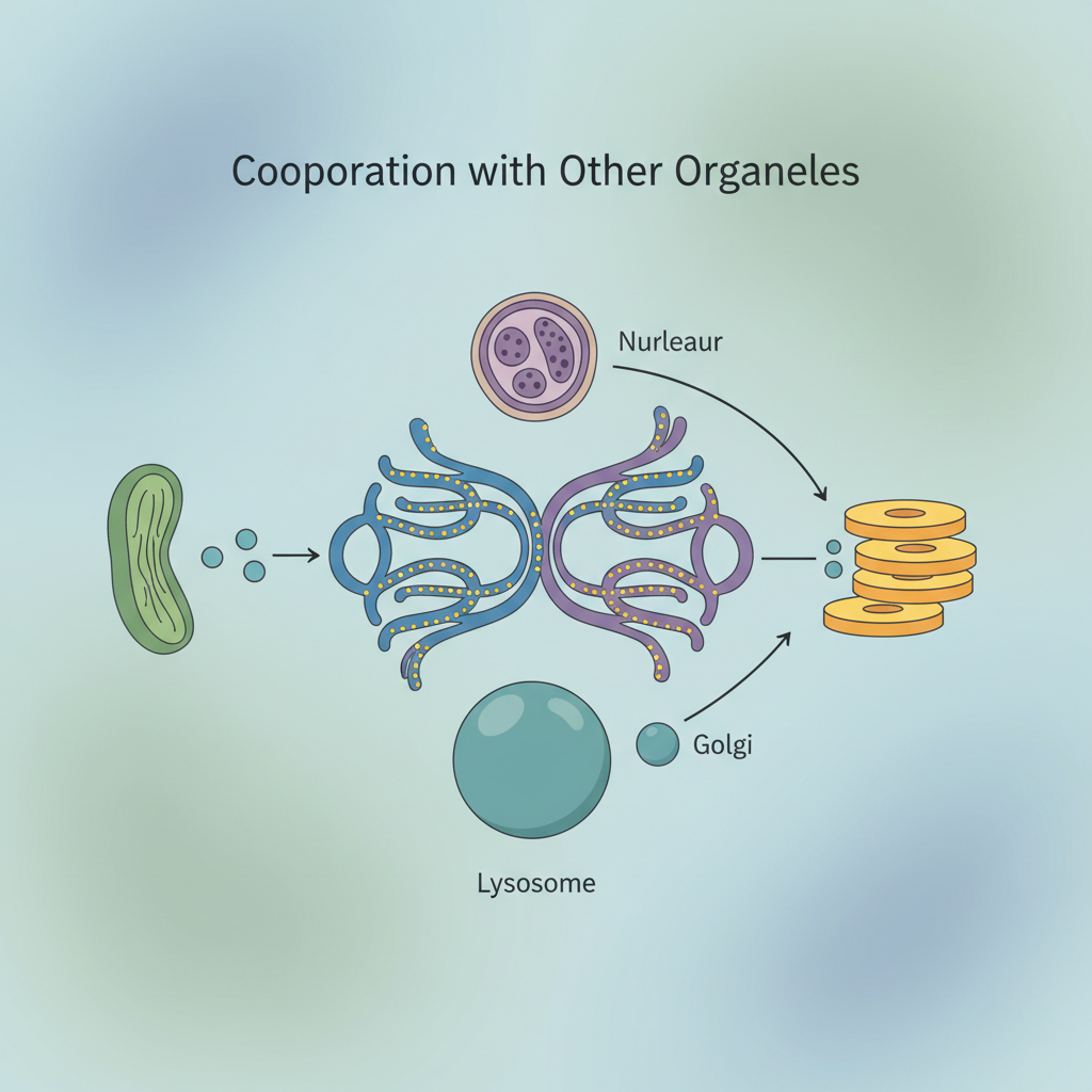 Співпраця з іншими органелами